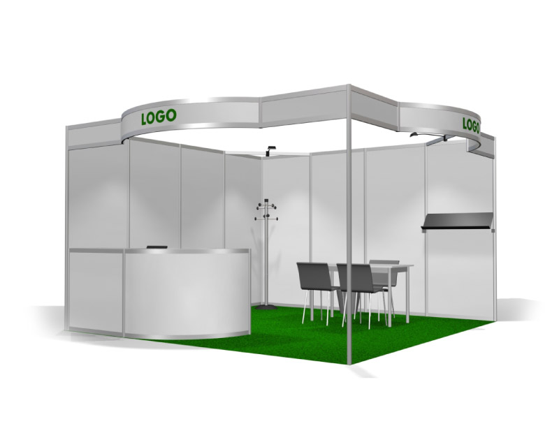 Stand preallestito 4x4m - 2 lati aperti