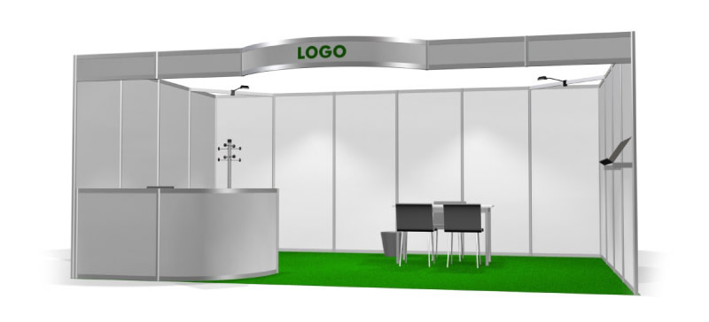 Stand preallestito 6x4m - 1 lato aperto