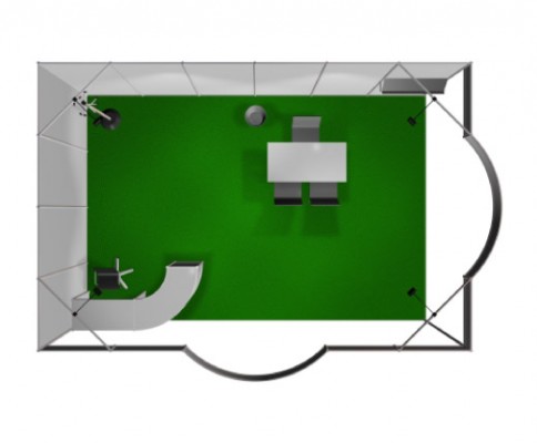 Stand preallestito 6x4m 2 lati aperti - vista 2